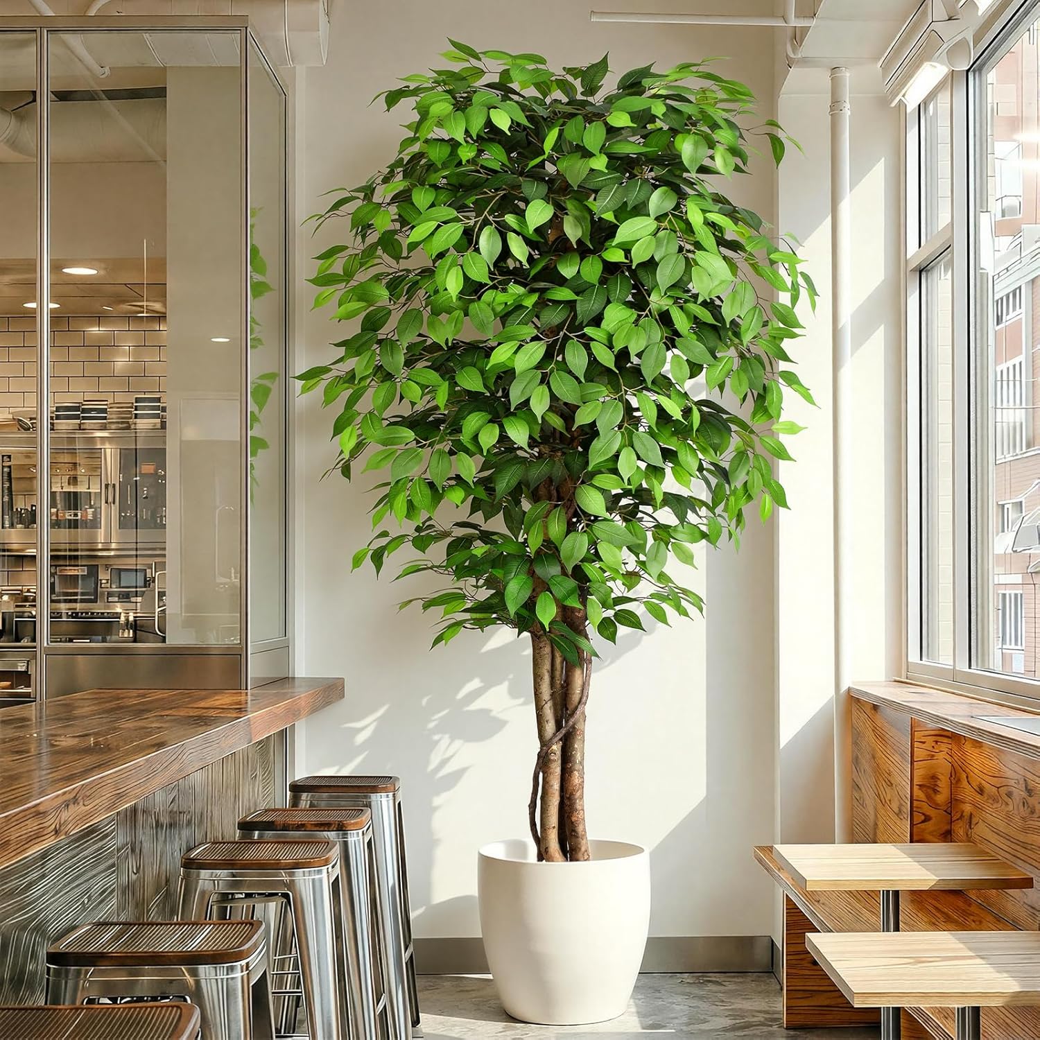 Ficus Lyrata Tree - Realistyczny sztuczny drzewko figowe z naturalnym