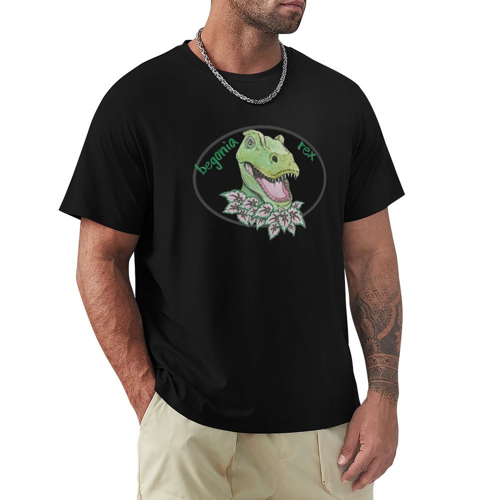 Begonia Rex - Koszulka z motywem T-Rexa i begonii,