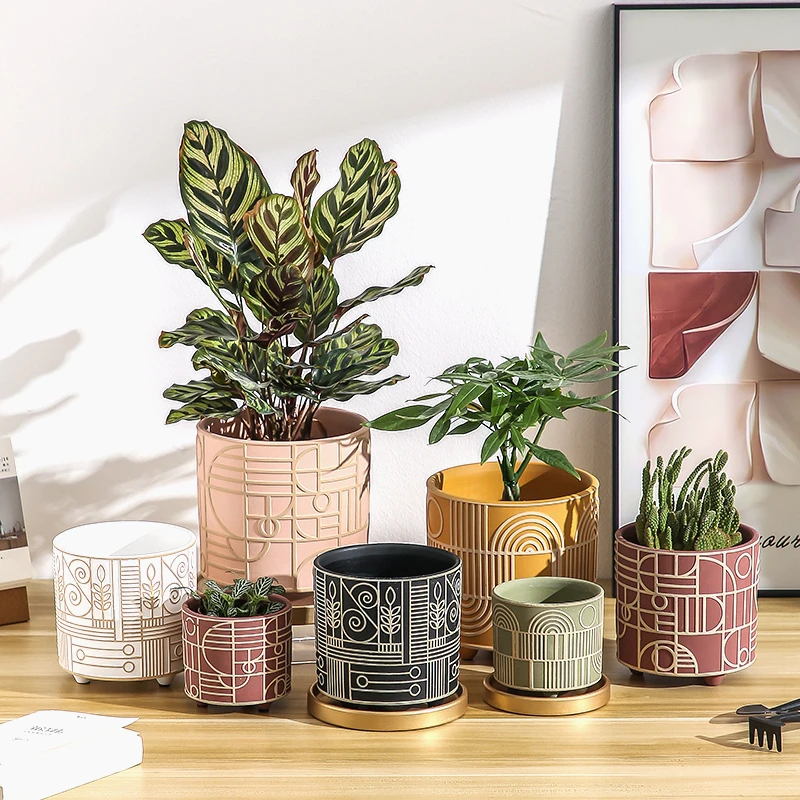 Aloe Vera Pot - Prosta cylindryczna ceramiczna doniczka na sukulenty