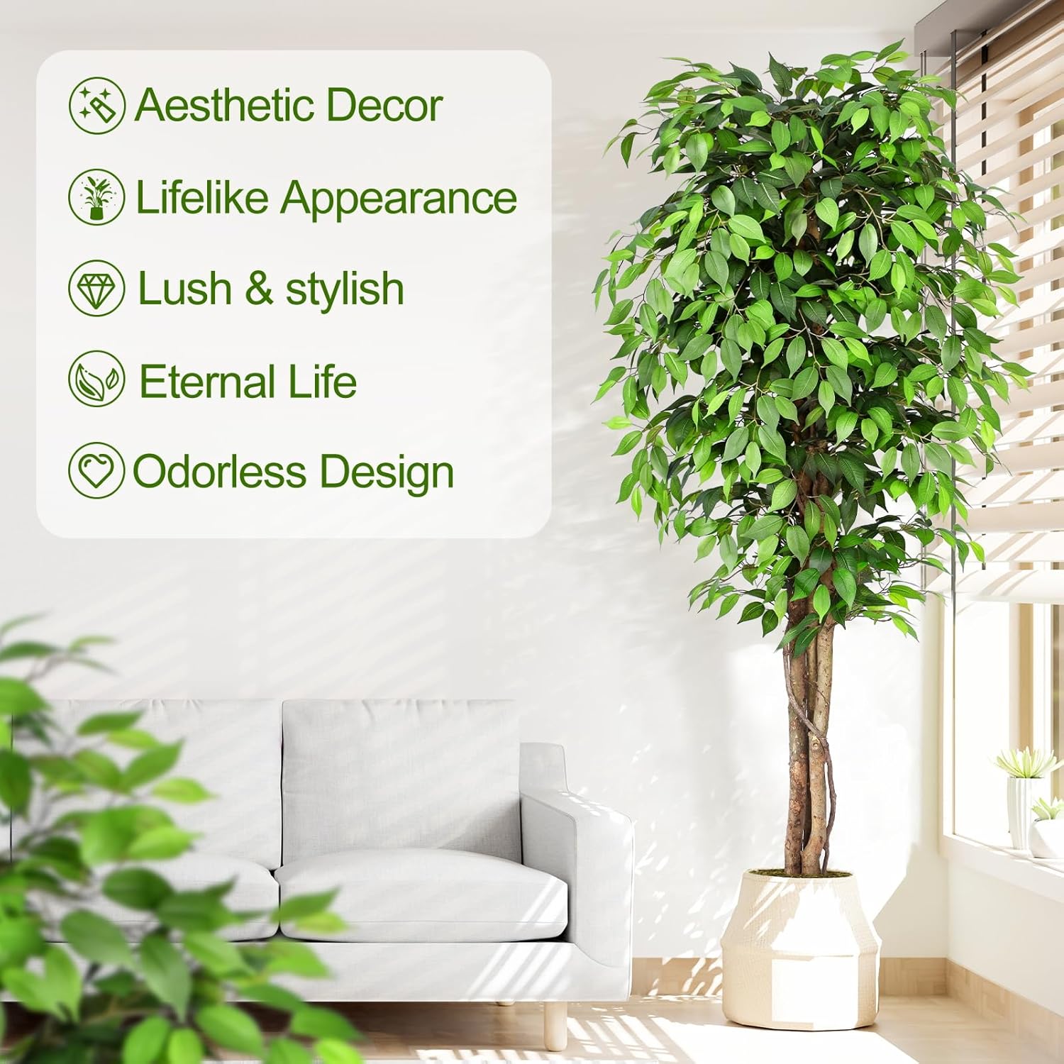 Realistyczny sztuczny drzewko  – Ficus Lyrata Tree recenzja i cena